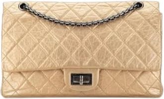Chanel Pre-owned Vintage Double Flap Schoudertas - Dames - Vintage Schoudertas - Geel - ONE Size - Leer - Vintage