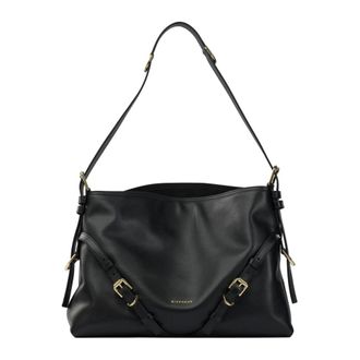 Givenchy Tassen, Dames, Zwart, ONE Size, Leer, Zwarte Schoudertas V-vormige Silhouet