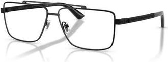 Versace 56mm Rectangle optical glasses in Black at Nordstrom