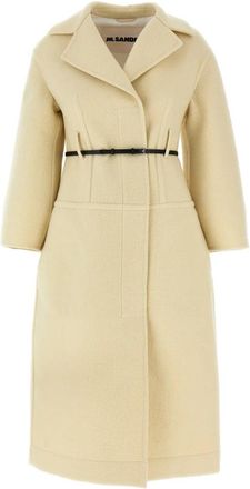 Jil Sander 02 Coat - Dames - Jas met riem - Wit - XS - Leer - Jassen