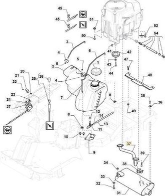 STIGA Sports Tubo De Conexion De Escape Del Motor Honda Gxv660 Original Stiga - 118738260/1