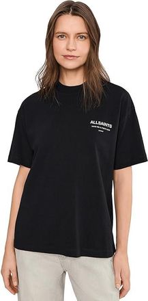 AllSaints Dreamer Etta T-Shirts Womens Clothing Black : UK 4 (US Womens 0), Cotton