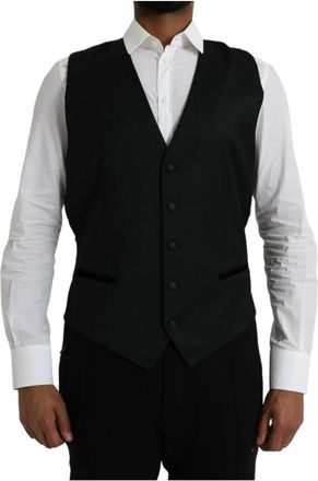 Dolce & Gabbana Embossed Logo Crew Neck T-Shirt - Heren - Gillet - Zwart - 2XL - Polyester - Kostuums