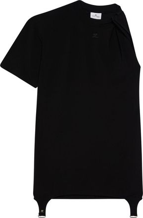 Courrèges asymmetric mini dress - women - Viscose/Elastane - S - Black