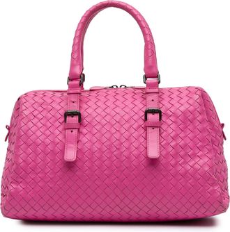 Bottega Veneta Pre-owned Womens Boston Satchel Woven Leather - Dusty Pink - One Size