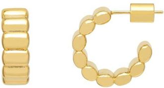 Estella Bartlett Textured Hoop Earrings in Gold at Nordstrom