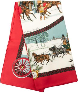 Herm&egrave;s Pre-owned Hermes L Hiver en Poste Silk Scarf 90 Ladies LJZ8KQQ77EXANX3R