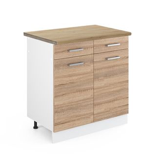 Vicco Mueble Bajo De Cocina R-line, Sonoma, 80 Cm, Et Roble