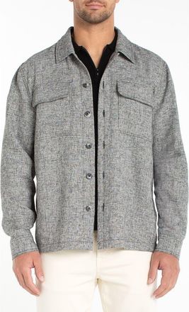 Liverpool L.A. Marled Flap Pocket Overshirt in Black Multi at Nordstrom, Size X-Large