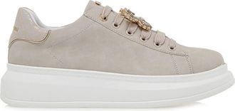 Renato Garini Womens Butterfly Jeweled Platform Sneakers In Beige
