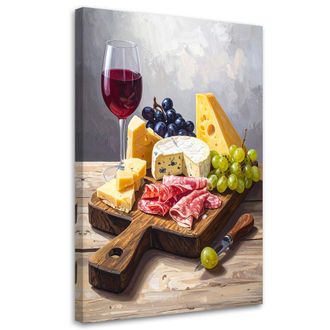 Feeby Impresi&oacute;n De Imagen, Tabla De Embutidos, Quesos Y Uvas, 80x120