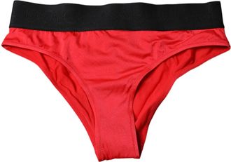 Dolce & Gabbana Red Nylon Stretch Mid Waist Panty Womens Underwear