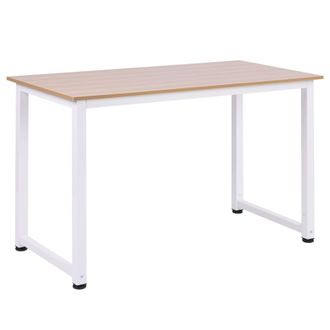 HOMCOM Mesa de ordenador 120x60x76 cm roble y blanco