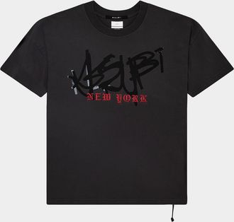 Ksubi Mens Graff Ekcess Oversized Cotton Logo T-Shirt