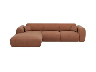 VENTE-UNIQUE.COM Sof&aacute; rinconera terciopelo terracota