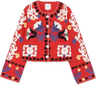 Sea NY Jassen, Dames, Rood, S, Rode Outerwear Jas Pf 25-010