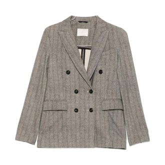 Circolo 1901 Dubbele-rijige Blazer - Dames - Jassen - Zwart - Maat: 2XS Katoen