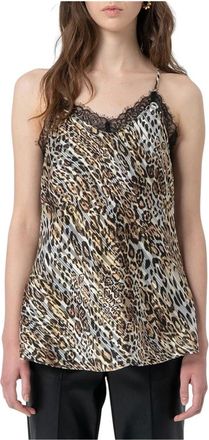 Fracomina Printed Tank Top - Dames - Tops zonder mouwen - Veelkleurig - L - Tops