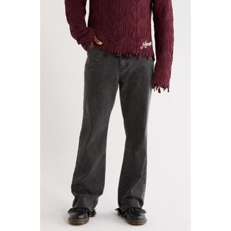 Honor The Gift Dart Five-Pocket Fray Hem Jeans in Black at Nordstrom Rack, Size 30