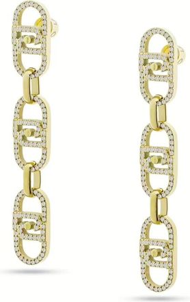 Liu Jo Oorbellen met Monogram Hanger - Dames - Oorbellen - Geel - ONE Size - Accessoires