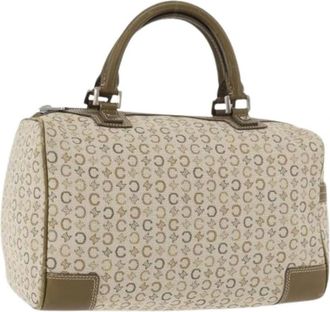 Celine Pre-owned Handbags, female, Beige, Size: ONE SIZE Pre-owned C Macadam Canvas Boston Bag