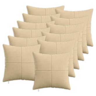 vidaXL Federa 12 Pz Almelo Grigio Verde 40 X 40 Cm Corduroy Vidaxl