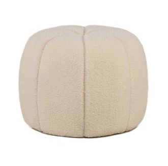 Nordlys Striped Living Room Pouf in White