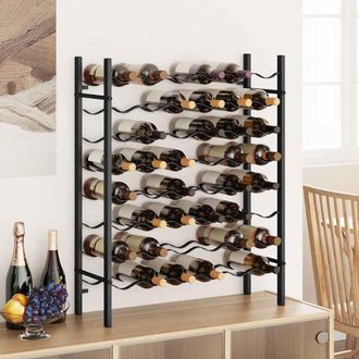 vidaXL Botellero Para 48 Botellas Metal Negro Vidaxl
