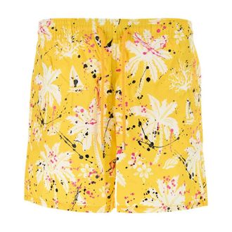 Vilebrequin Beachwear, male, Yellow, Size: XL Printed Nylon Swimming Shorts