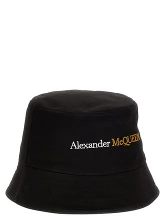 Alexander McQueen Logo-Embroidered Bucket Hat - Black