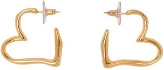 Maje Gold-plated heart hoop earrings in Light Gold at Nordstrom