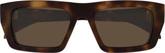 Gucci Gg 2020S Rechthoekige Zonnebrillen - unisex - Zonnebrillen - Bruin - 54 MM - Nylon - Accessoires