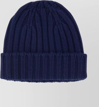 Aspesi knit ribbed folded cuff hat