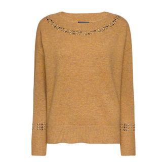 Elena Miro Dames, Truien, Beige, Maat: XS Wol