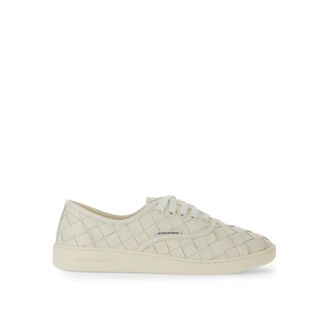 Bottega Veneta White Calfskin Low Top Mens Sneakers