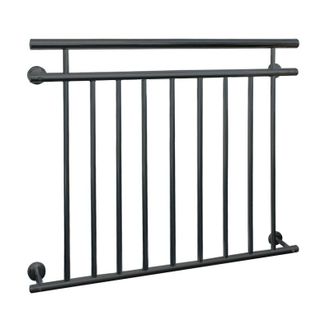 ECD Germany ECD Germany Ringhiera Balcone Francese Antracite - 90 x 128 cm - in Acciaio Verniciato - Supporto a Sbarre Protezione Finestre Inferriata a Griglia