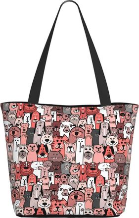 AOOEDM Dogs Pattern Ladies Shopping Bag 13x11x7in.The Perfect ValentineS Day Gift.It Is The Best ValentineS Day Gift For Mom, Daughter, Wife,Etc