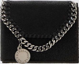 Stella McCartney Portafoglio tri-fold Falabella in Eco Alter Mat con catena
