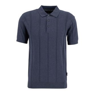 Barbour Polo Shirts, male, Blue, Size: 2XL Wellburn Knitted Polo Shirt