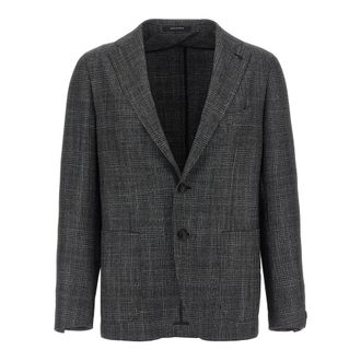 Tagliatore Blazers, male, Gray, 2XL, Check Blazer Jacket
