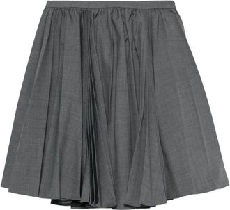 Shushu/Tong Plissirok - Dames - Korte rokken - Grijs - 2XS - Wol - Rokken