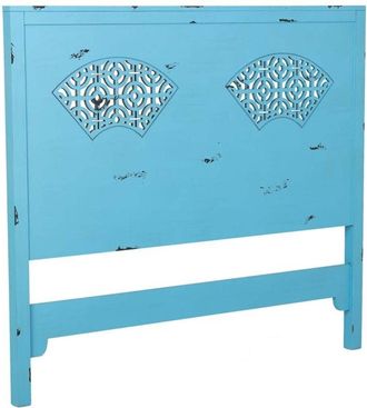 Wanderlust Deco Cabezal De Cama De Madera Azul 150x5x130