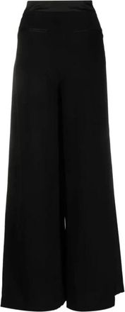 SIMKHAI Elegante Zwarte Wijde Pijp Broek - Dames - Wijde Broeken - Zwart - XL - Broeken