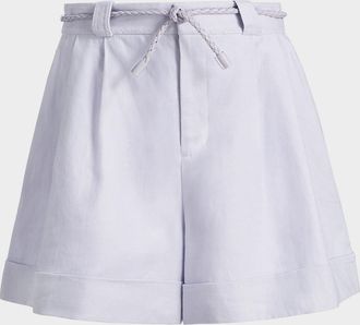 Zimmermann Luna Linen High-Rise Shorts