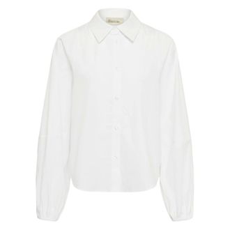 MY ESSENTIAL WARDROBE Sunna Ballonmouw Shirt - Dames - Blouses & Shirts - Wit - Maat: M Katoen