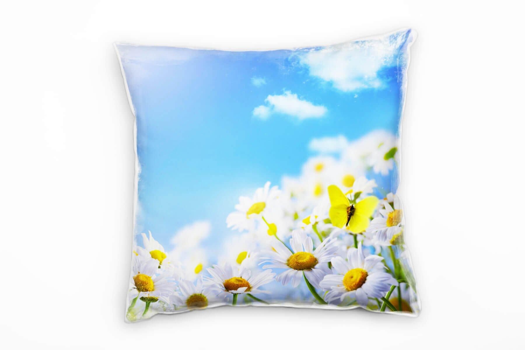 CaliTime Chenille Kissenbezug – 45x45 Cm, Beidseitig Blattmuster, Ecru & Grün, Mit Reißverschluss