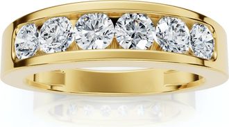 Pompeii3 1Ct Diamond Channel Set Wedding Band Mens Ring 14k Yellow Gold Lab Grown