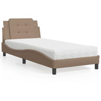 vidaXL Cama Con Colch&oacute;n Cuero Sint&eacute;tico Capuchino 80x200 Cm Vidaxl