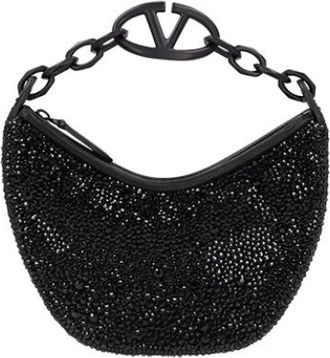 Valentino Garavani Moon Hobo Tas met Strass - Dames - Handtassen - Zwart - ONE Size - Tassen