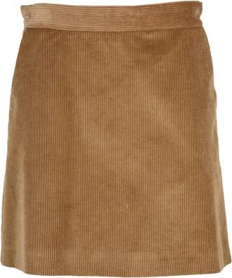 Marella Velvet Mini Skirt With Corduroy Texture And Functional Pockets